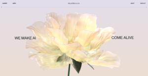 Belle fleur avec des tons pastels sur un fond dégradé