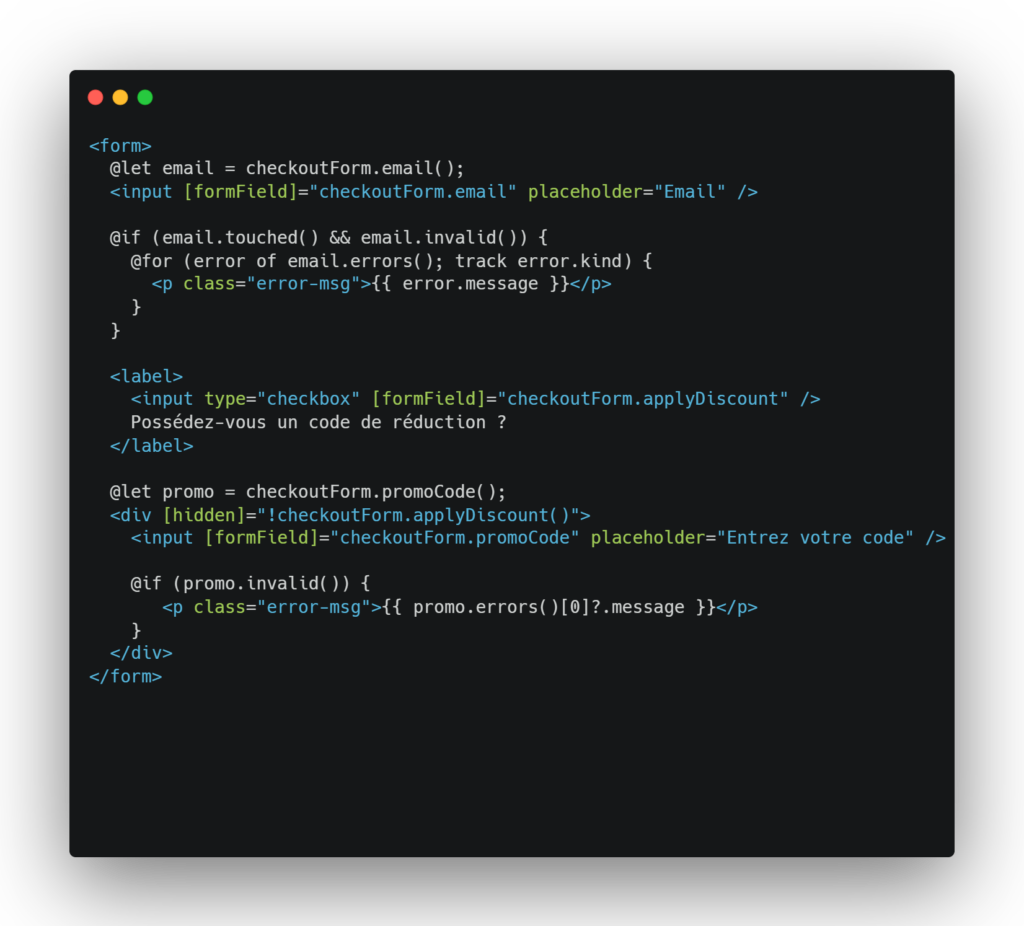 Example Validation Signal Form