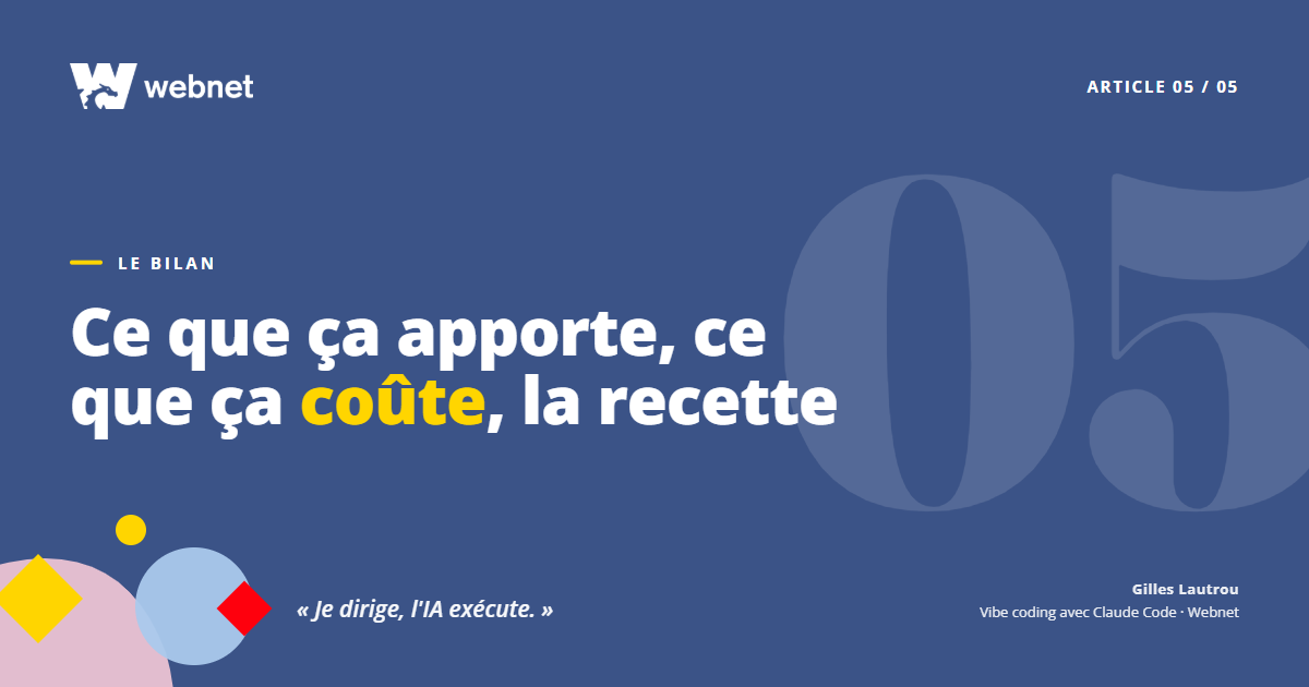 Bilan : ce que ça apporte, ce que ça coûte, et la recette à réutiliser