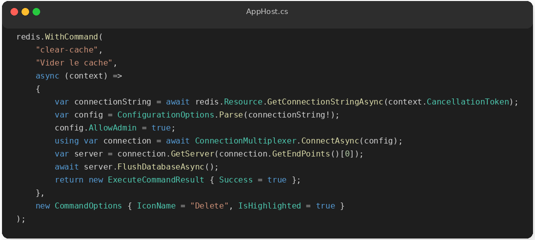 Custom command : Clear cache